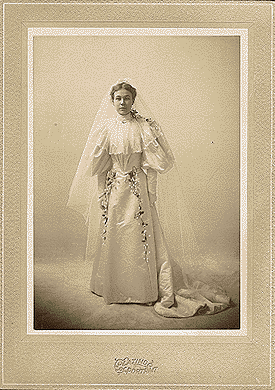Helena Belle Adams in her wedding dress